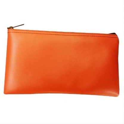 Check Wallet Zipper Bag Orange